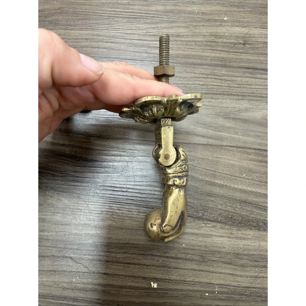 Victorian Witchy ANTIQUE BRASS HAND & BALL KNOCKER